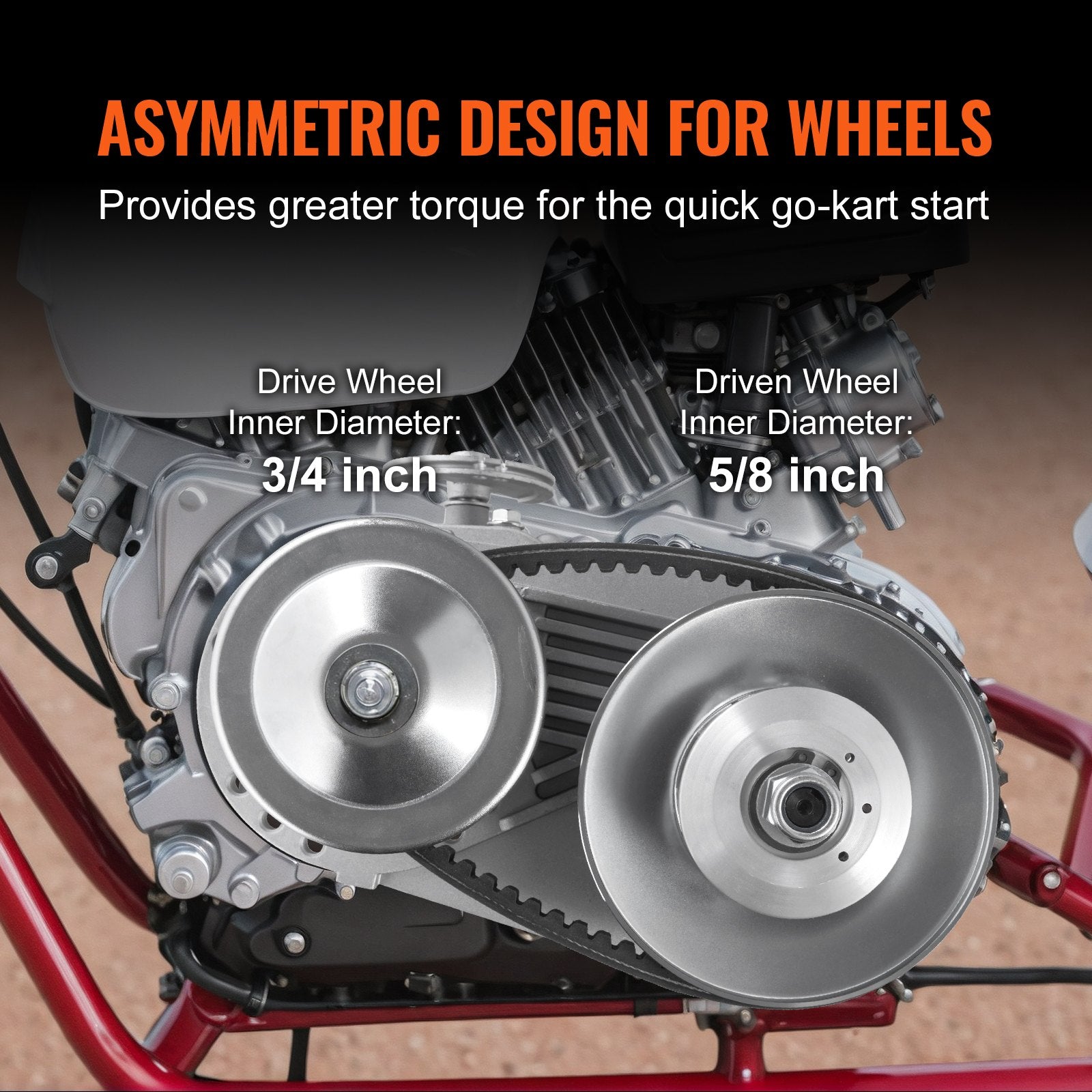 Drive Clutch, 2-8HP Engine, 2000 RPM High-Strength Drive Clutch with Asymmetric Designed Wheels & Robust V952-KDCLHQXLCLBJQQZAXV0