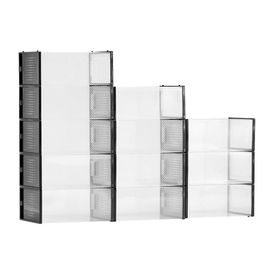 Shoe Storage Boxes, 12 Pack Stackable Shoe Boxes Storage Organizers, Fit up to US Size 11, Plastic Modular V952-KDDBTMKKXHQKKM6V2001V0