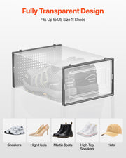 Shoe Storage Boxes, 12 Pack Stackable Shoe Boxes Storage Organizers, Fit up to US Size 11, Plastic Modular V952-KDDBTMKKXHQKKM6V2001V0