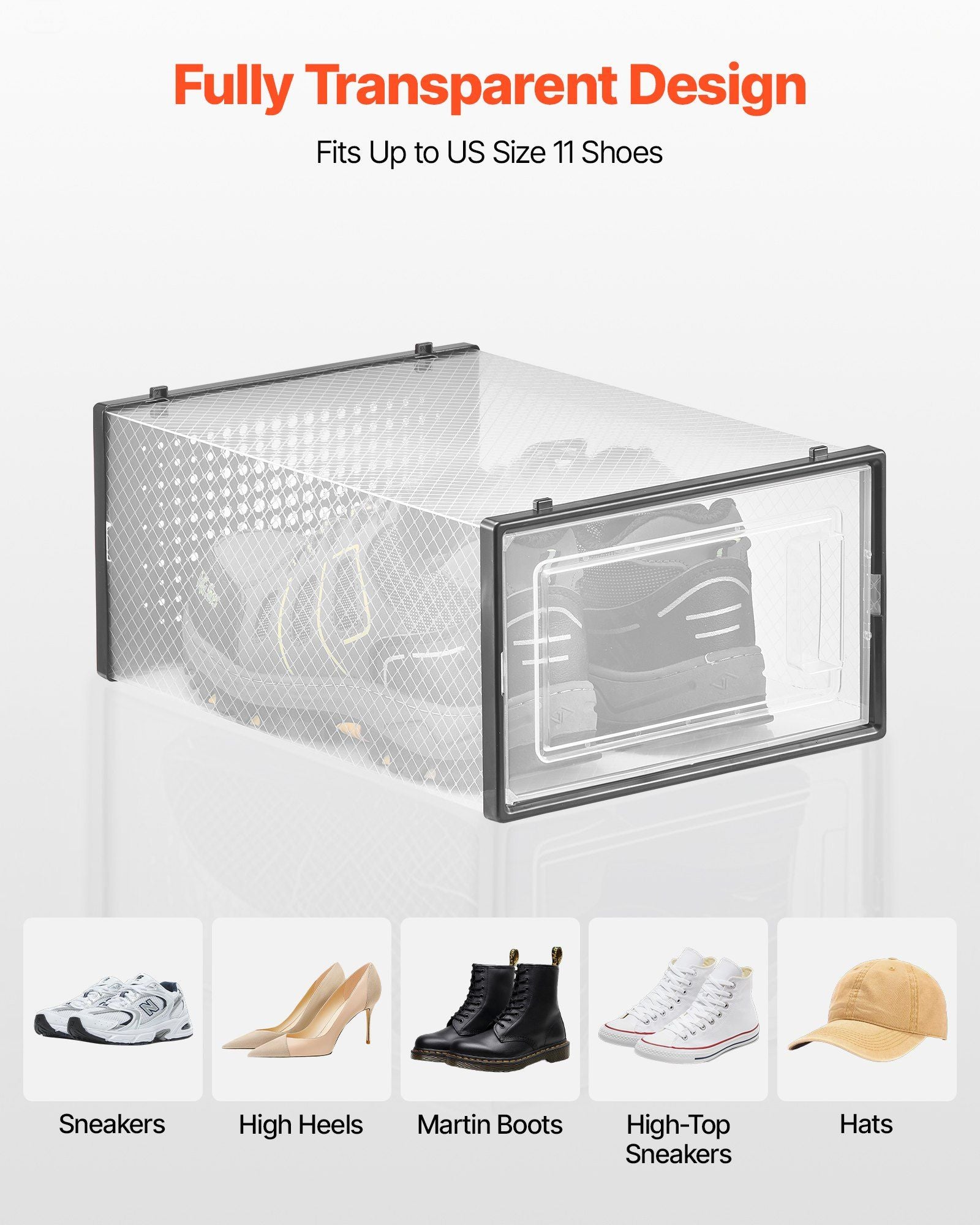 Shoe Storage Boxes, 12 Pack Stackable Shoe Boxes Storage Organizers, Fit up to US Size 11, Plastic Modular V952-KDDBTMKKXHQKKM6V2001V0
