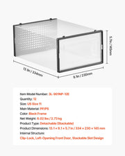 Shoe Storage Boxes, 12 Pack Stackable Shoe Boxes Storage Organizers, Fit up to US Size 11, Plastic Modular V952-KDDBTMKKXHQKKM6V2001V0