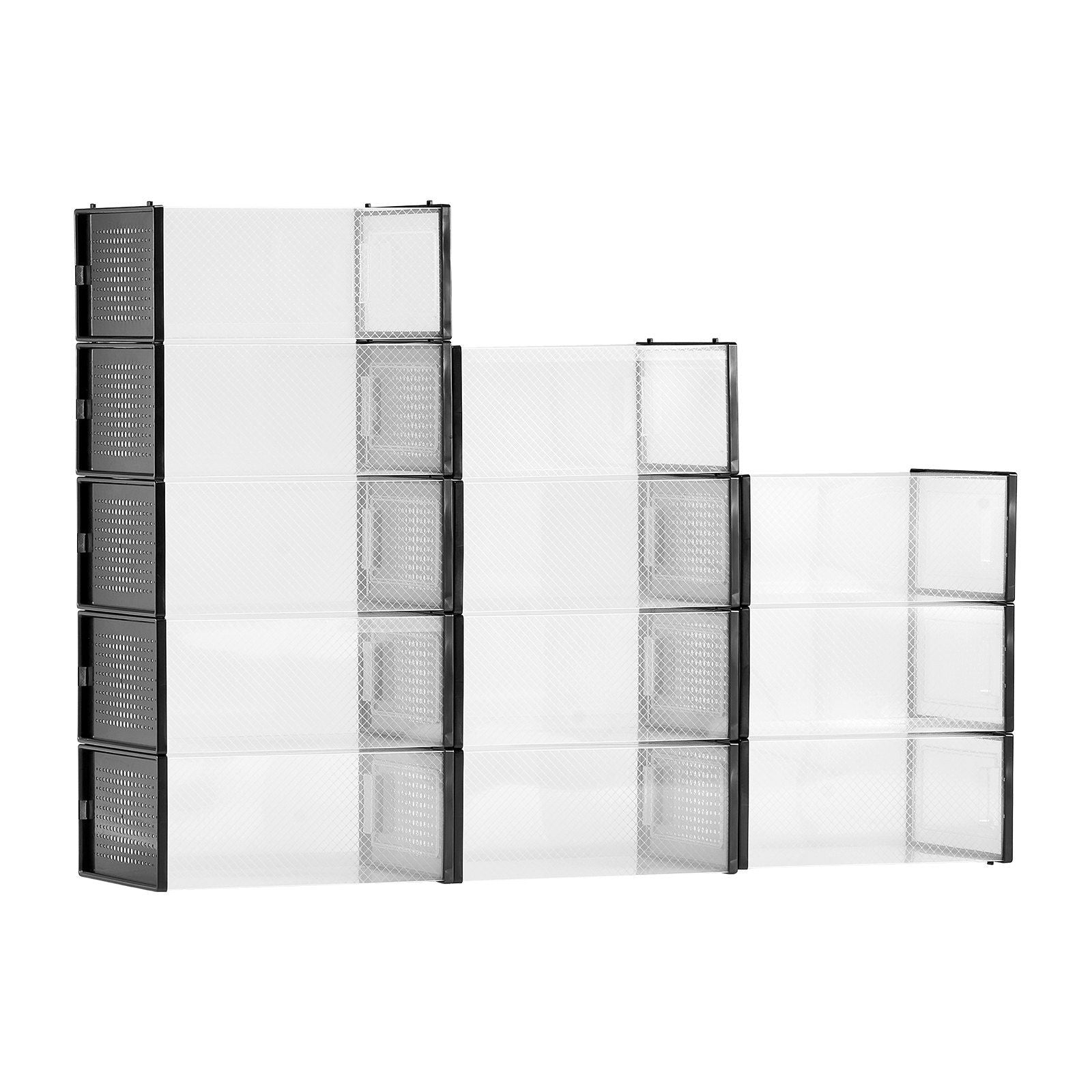 Shoe Storage Boxes, 12 Pack Stackable Shoe Boxes Storage Organizers, Fit up to US Size 11, Plastic Modular V952-KDDBTMKKXHQKKM6V2001V0