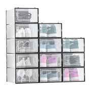 Shoe Storage Boxes, 12 Pack Stackable Shoe Boxes Storage Organizers, Fit up to US Size 11, Plastic Modular V952-KDDBTMKKXHQKKM6V2001V0