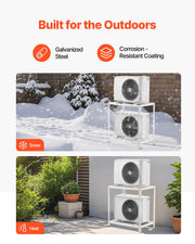Mini Split Ground Stand, Anti-Vibration Mini Split Stand for 9000-18000 BTU Ductless Air Conditioner Heat V952-KDDMZJSCZJ9022BS6V0