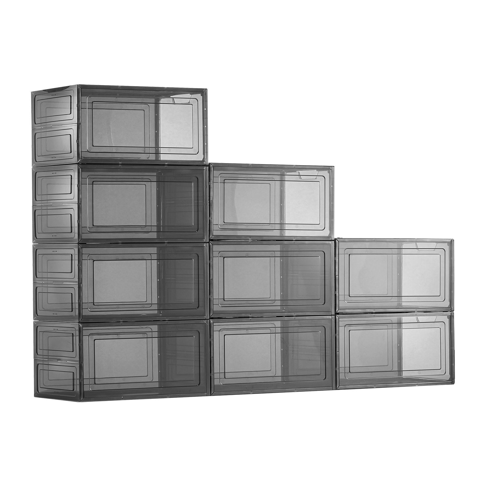 Shoe Storage Boxes, 9 Pack Clear Stackable Shoe Boxes Storage Organizers with Magnetic Door, Fit up to US V952-KDDQTMCXXHQK0RMOI001V0