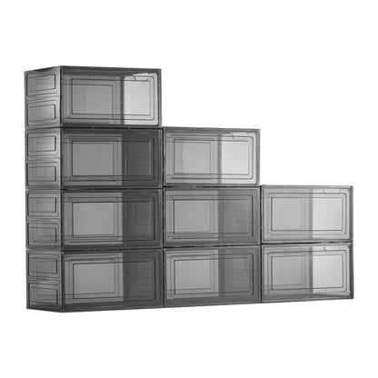 Shoe Storage Boxes, 9 Pack Clear Stackable Shoe Boxes Storage Organizers with Magnetic Door, Fit up to US V952-KDDQTMCXXHQK0RMOI001V0