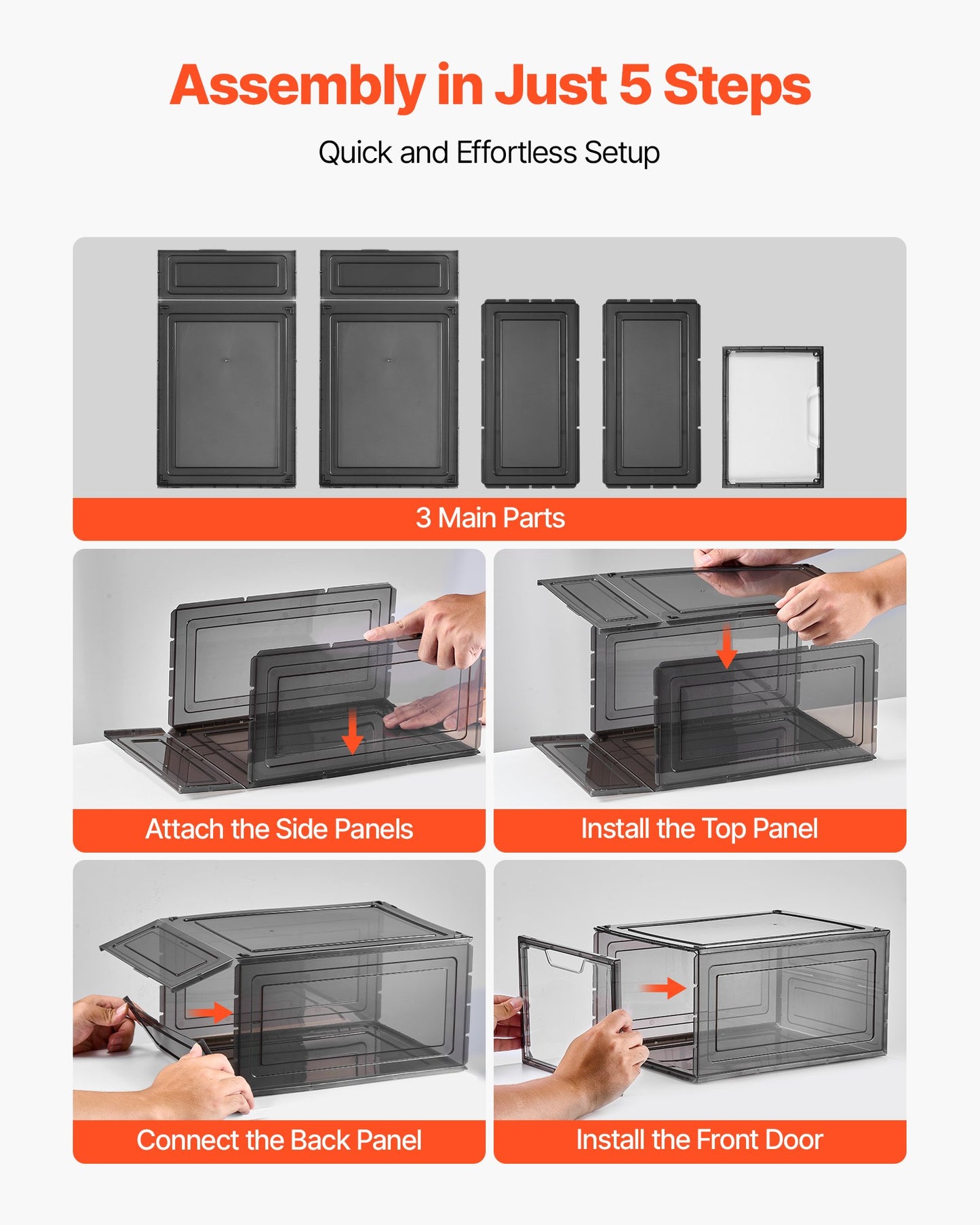 Shoe Storage Boxes, 9 Pack Clear Stackable Shoe Boxes Storage Organizers with Magnetic Door, Fit up to US V952-KDDQTMCXXHQK0RMOI001V0
