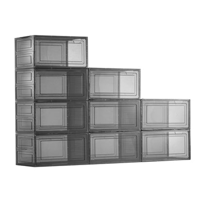 Shoe Storage Boxes, 9 Pack Clear Stackable Shoe Boxes Storage Organizers with Magnetic Door, Fit up to US V952-KDDQTMCXXHQK0RMOI001V0