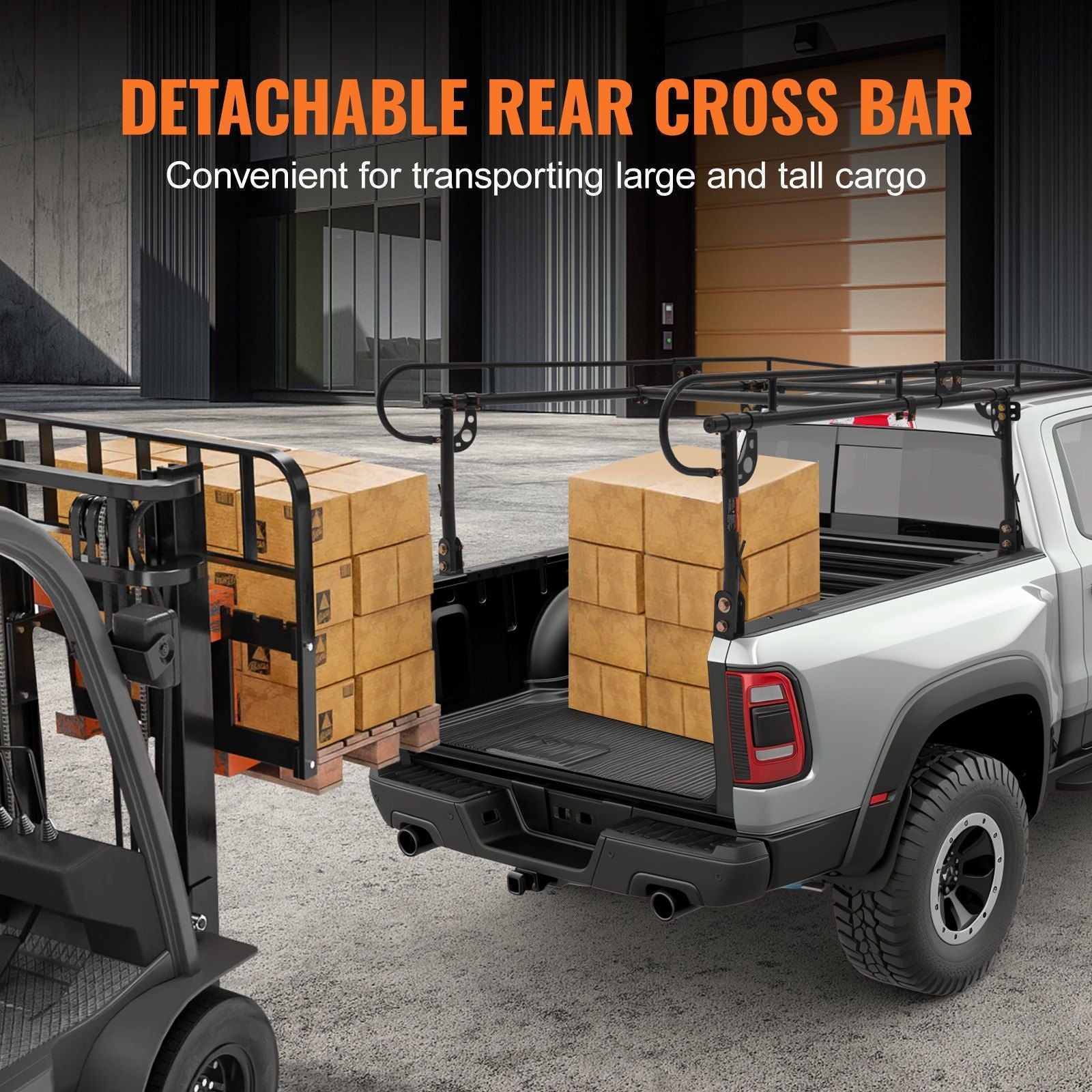 Truck Ladder Rack, 1000 LBS / 454 KG Strong Capacity Truck Racks, Non-Drilling / Drilling Installation for V952-KDJKDKCXLJKD1DVM9V0