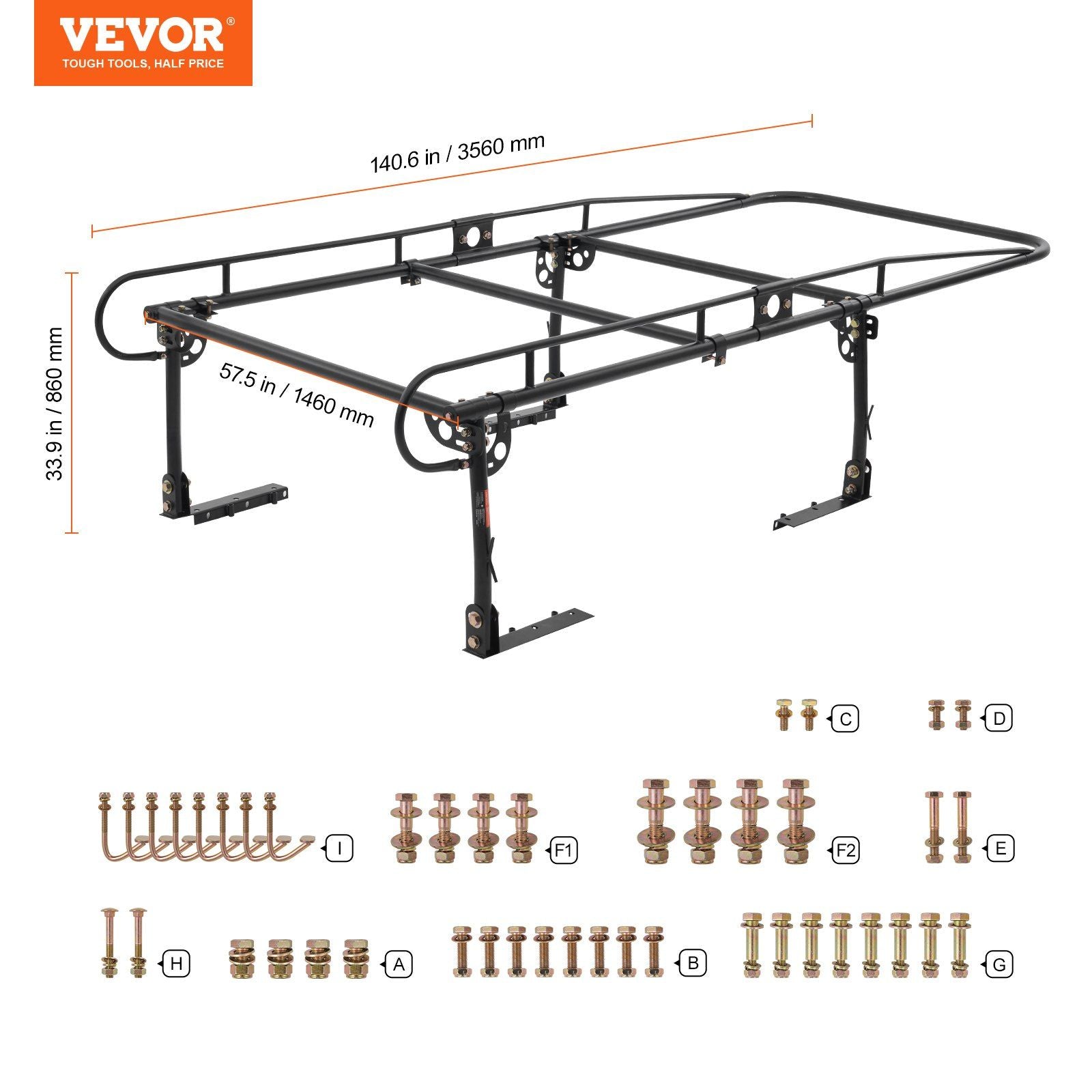 Truck Ladder Rack, 1000 LBS / 454 KG Strong Capacity Truck Racks, Non-Drilling / Drilling Installation for V952-KDJKDKCXLJKD1DVM9V0