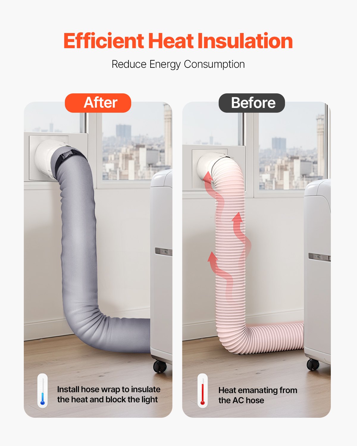 Air Conditioner Hose Cover Wrap Portable AC Insulated Exhaust Hose Sleeve V952-KDRGTMST1JT6D7TPDV0