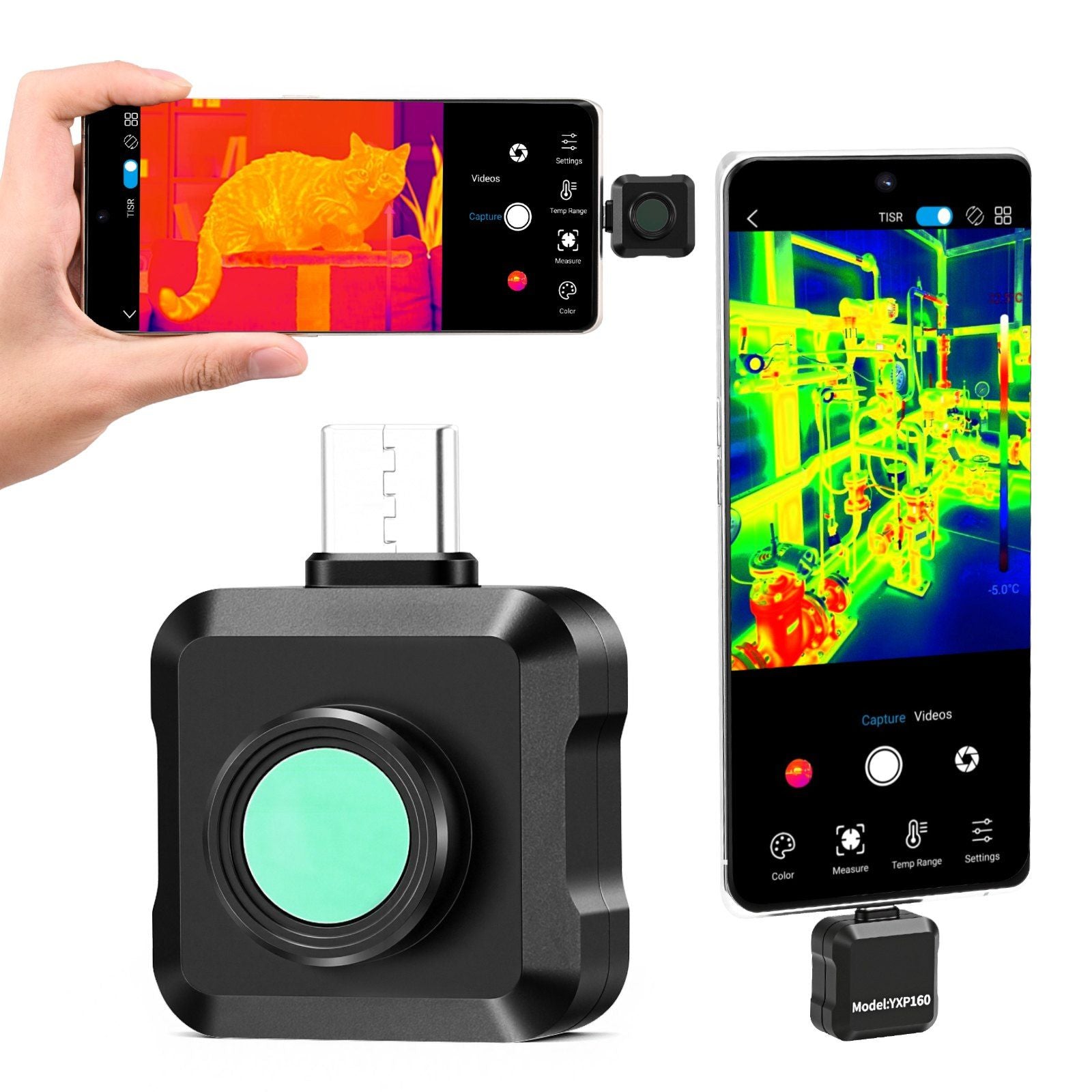 Thermal Imaging Camera for Android, 320 x 240 TISR Super Resolution, 25HZ Refresh Rate Infrared Thermal V952-KDSRCXY1601287R81001V9