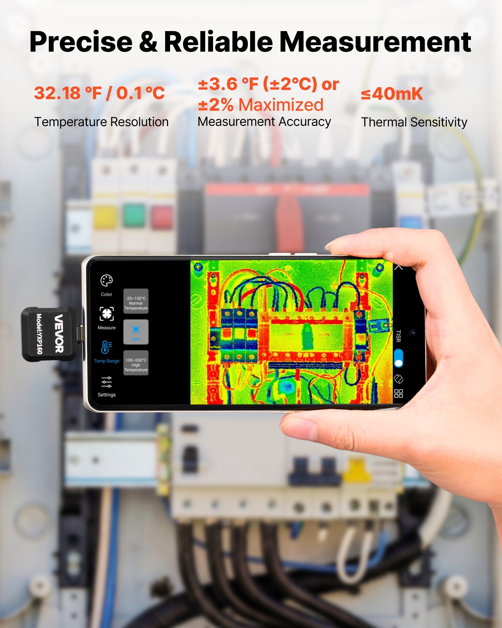 Thermal Imaging Camera for Android, 320 x 240 TISR Super Resolution, 25HZ Refresh Rate Infrared Thermal V952-KDSRCXY1601287R81001V9