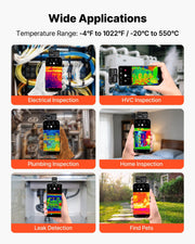 Thermal Imaging Camera for Android & iOS, 512 x 384 Super Resolution, 25HZ Refresh Rate Infrared Thermal V952-KDSRCXY256197A8E3001V9