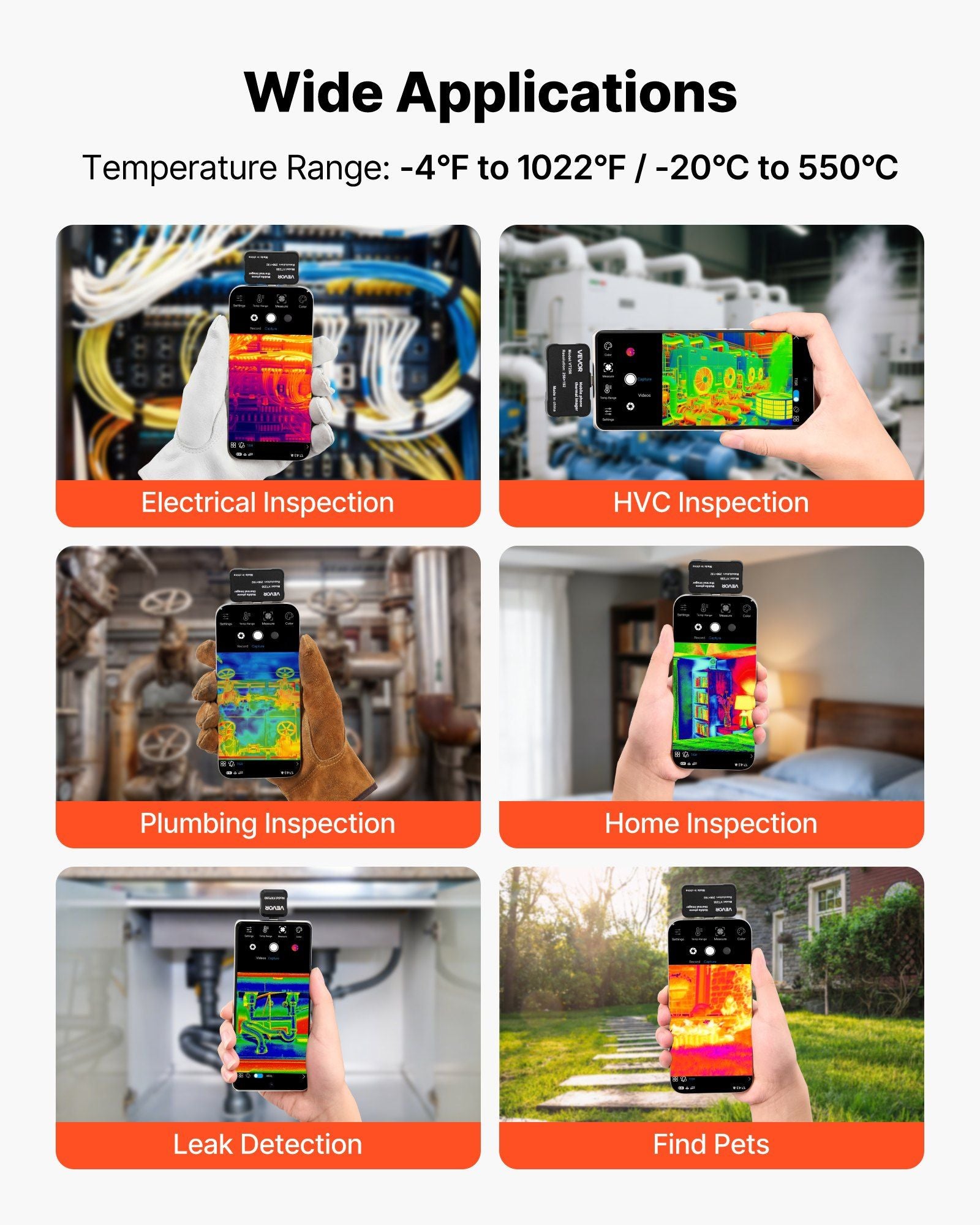 Thermal Imaging Camera for Android & iOS, 512 x 384 Super Resolution, 25HZ Refresh Rate Infrared Thermal V952-KDSRCXY256197A8E3001V9