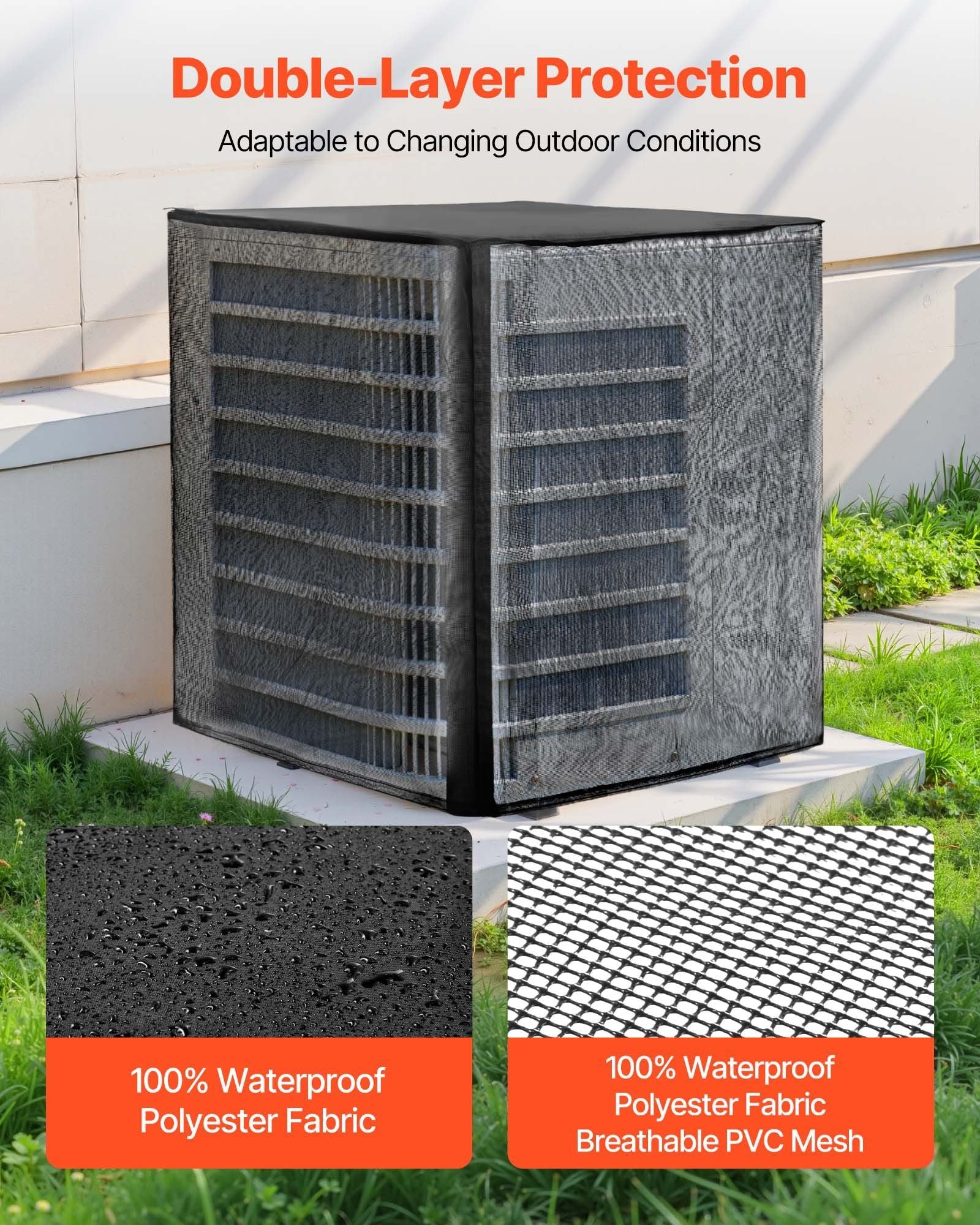 Air Conditioner Cover, 914 x 914 x 1010 mm Ac Cover for Air Conditioning Unit, Dual-Layer, Detachable V952-KDZSWLDSZWZPI34LJ001V0