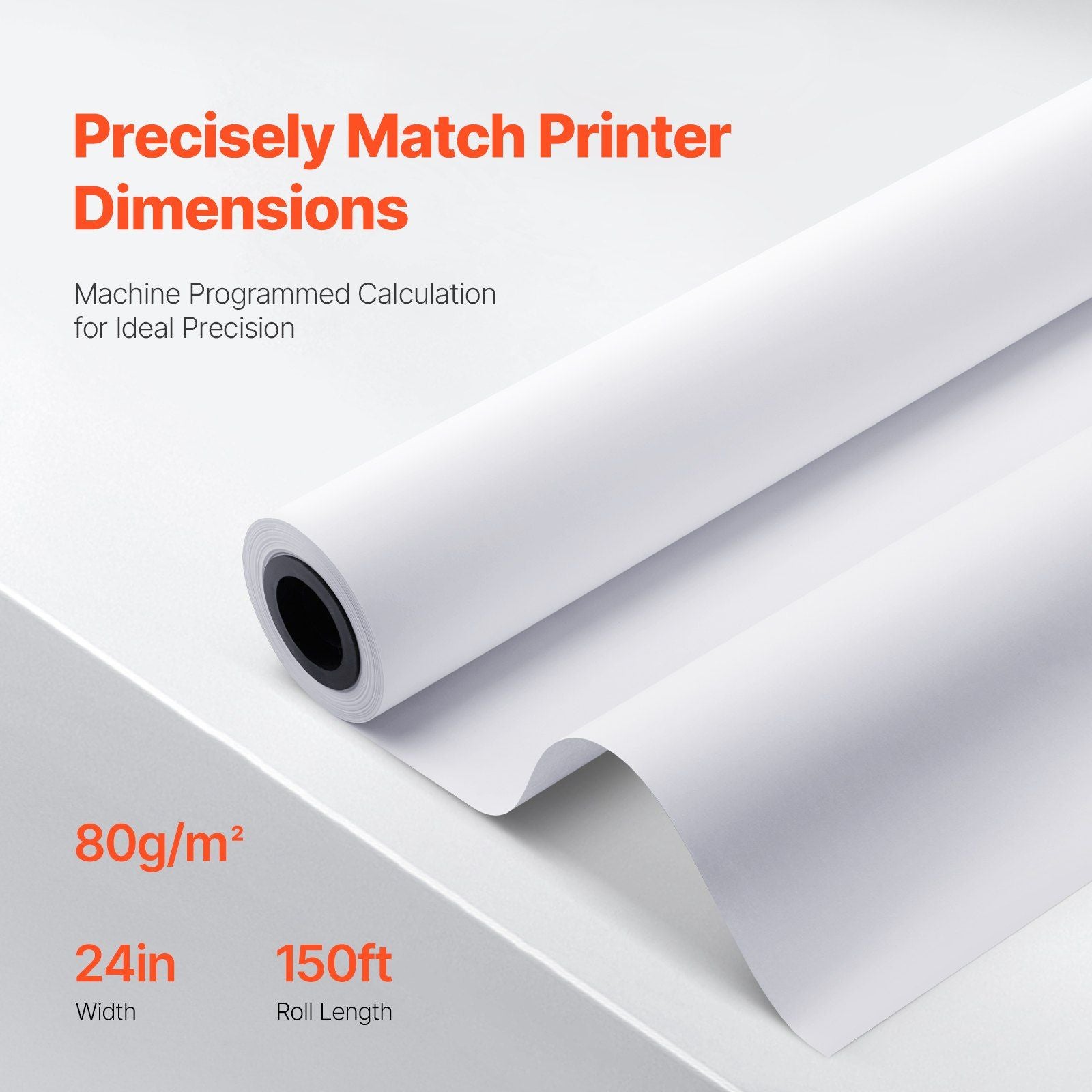 Wide Format Paper, 609.6 mm x 45.7 m Plotter Paper, 4 Rolls CAD Bond Rolls with 50.8 mm Core, 10 KG Plotter V952-KFDYZ2INCH243KB2WV0