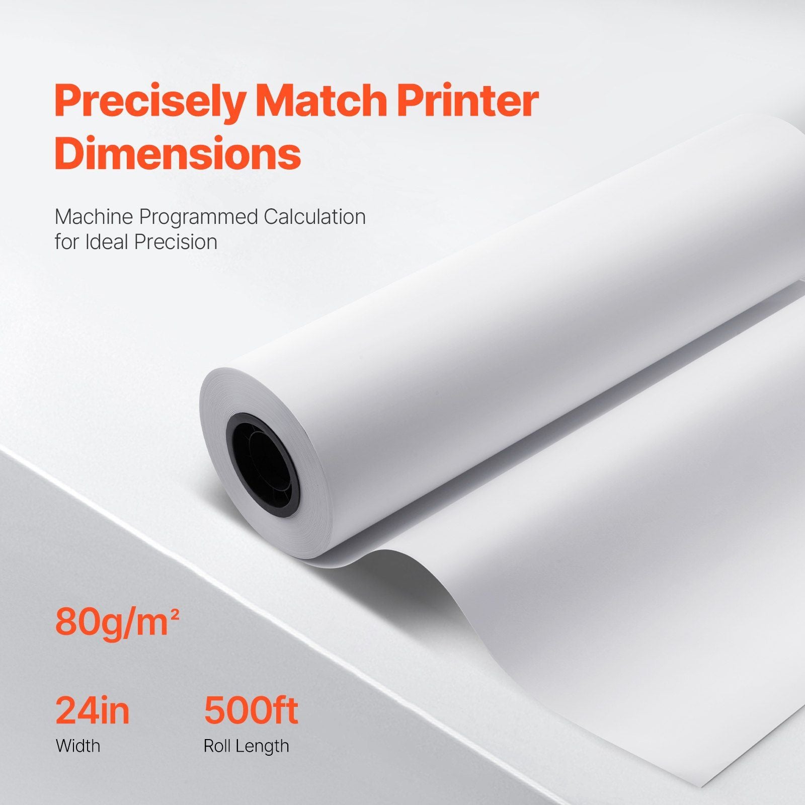 Wide Format Paper, 609.6 mm x 152.4 m Plotter Paper, 2 Rolls CAD Bond Rolls with 76.2 mm Core, 16 KG Plotter V952-KFDYZ3INCH24EICCFV0