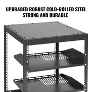 12U Open Frame Server Rack, 15''-40'' Adjustable Depth, Free Standing or Wall Mount Network Server Rack, 4 V952-KFSJJH12U2340SDYTV0