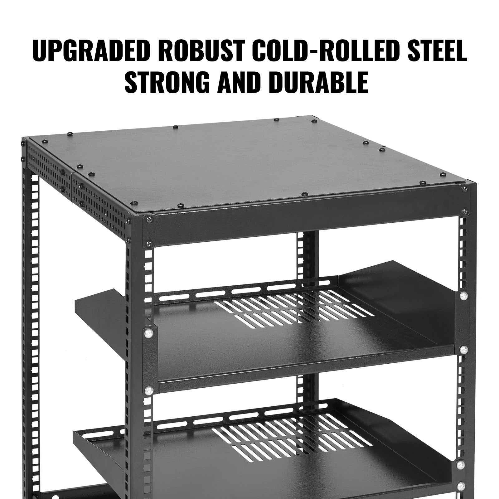12U Open Frame Server Rack, 15''-40'' Adjustable Depth, Free Standing or Wall Mount Network Server Rack, 4 V952-KFSJJH12U2340SDYTV0