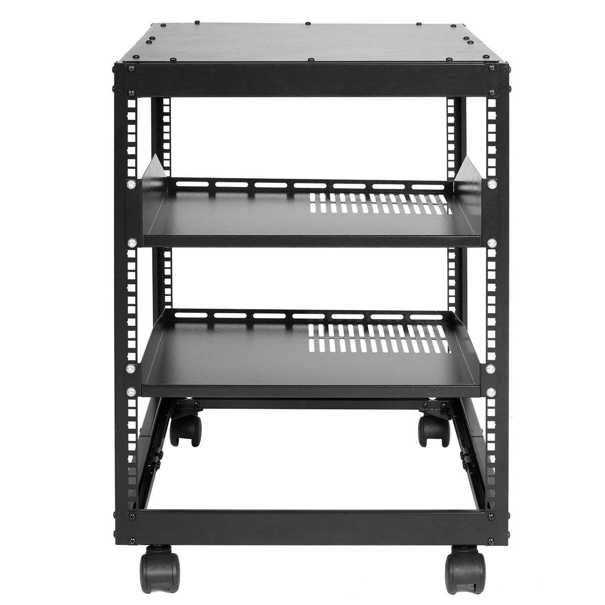 12U Open Frame Server Rack, 15''-40'' Adjustable Depth, Free Standing or Wall Mount Network Server Rack, 4 V952-KFSJJH12U2340SDYTV0