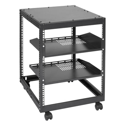 12U Open Frame Server Rack, 15''-40'' Adjustable Depth, Free Standing or Wall Mount Network Server Rack, 4 V952-KFSJJH12U2340SDYTV0