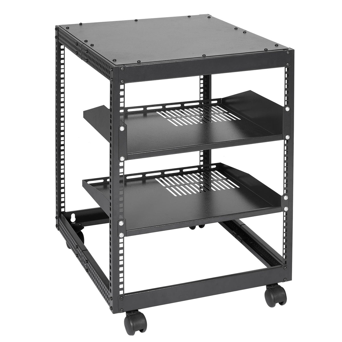 12U Open Frame Server Rack, 15''-40'' Adjustable Depth, Free Standing or Wall Mount Network Server Rack, 4 V952-KFSJJH12U2340SDYTV0