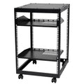 15U Open Frame Server Rack, 23-40 in Adjustable Depth, Free Standing or Wall Mount Network Server Rack, 4 V952-KFSJJH15U2340IWPXV0