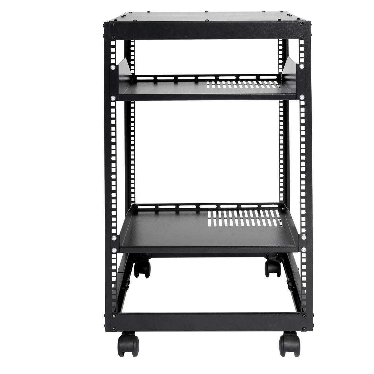 15U Open Frame Server Rack, 23-40 in Adjustable Depth, Free Standing or Wall Mount Network Server Rack, 4 V952-KFSJJH15U2340IWPXV0