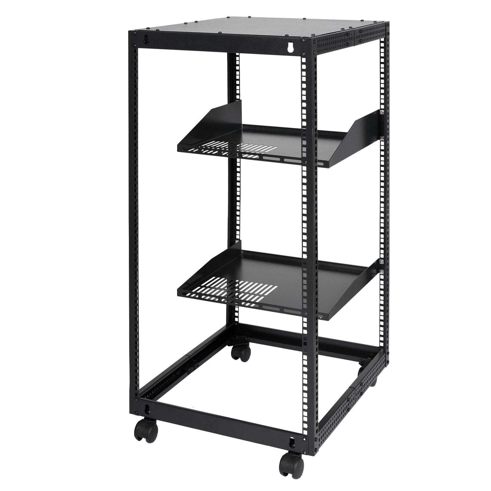 20U Open Frame Server Rack, 15''-40'' Adjustable Depth, Free Standing or Wall Mount Network Server Rack, 4 V952-KFSJJH20U2340PHVWV0