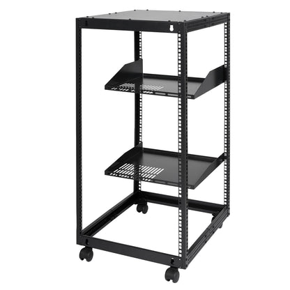 20U Open Frame Server Rack, 15''-40'' Adjustable Depth, Free Standing or Wall Mount Network Server Rack, 4 V952-KFSJJH20U2340PHVWV0