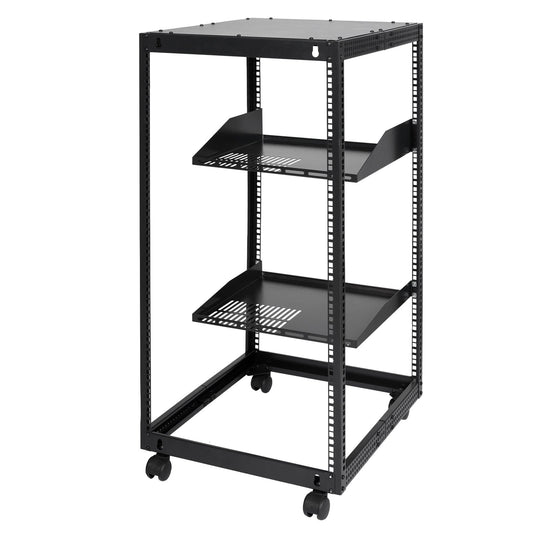 20U Open Frame Server Rack, 15''-40'' Adjustable Depth, Free Standing or Wall Mount Network Server Rack, 4 V952-KFSJJH20U2340PHVWV0
