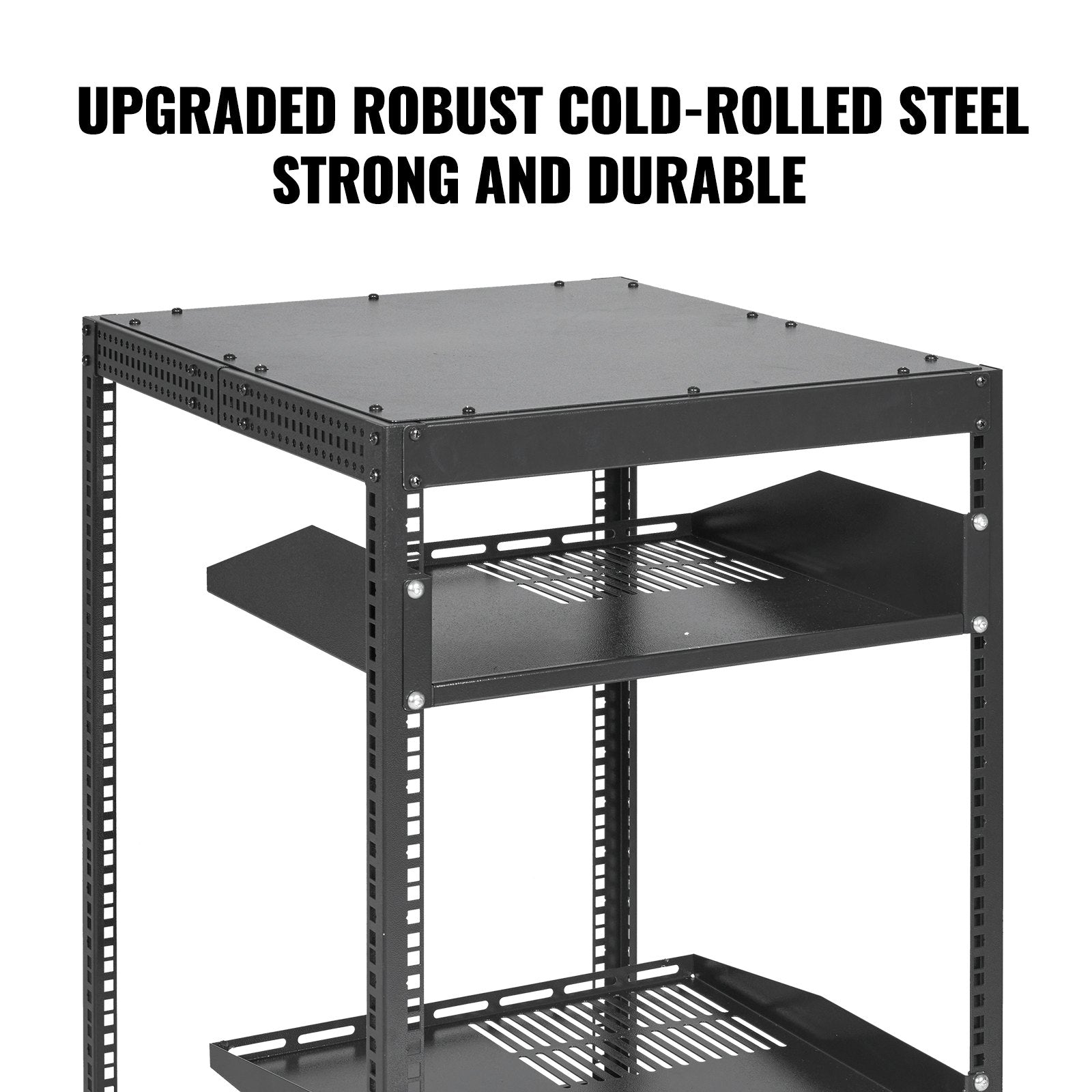20U Open Frame Server Rack, 15''-40'' Adjustable Depth, Free Standing or Wall Mount Network Server Rack, 4 V952-KFSJJH20U2340PHVWV0