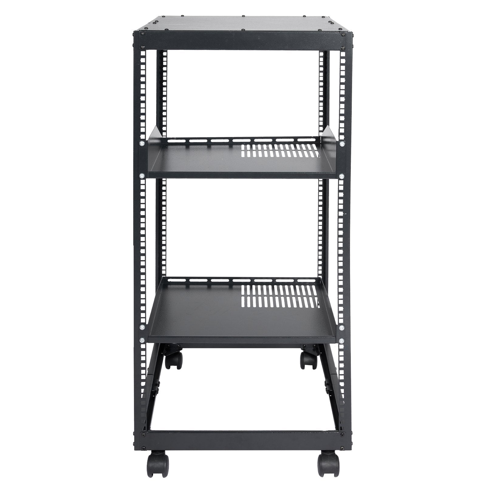 20U Open Frame Server Rack, 15''-40'' Adjustable Depth, Free Standing or Wall Mount Network Server Rack, 4 V952-KFSJJH20U2340PHVWV0