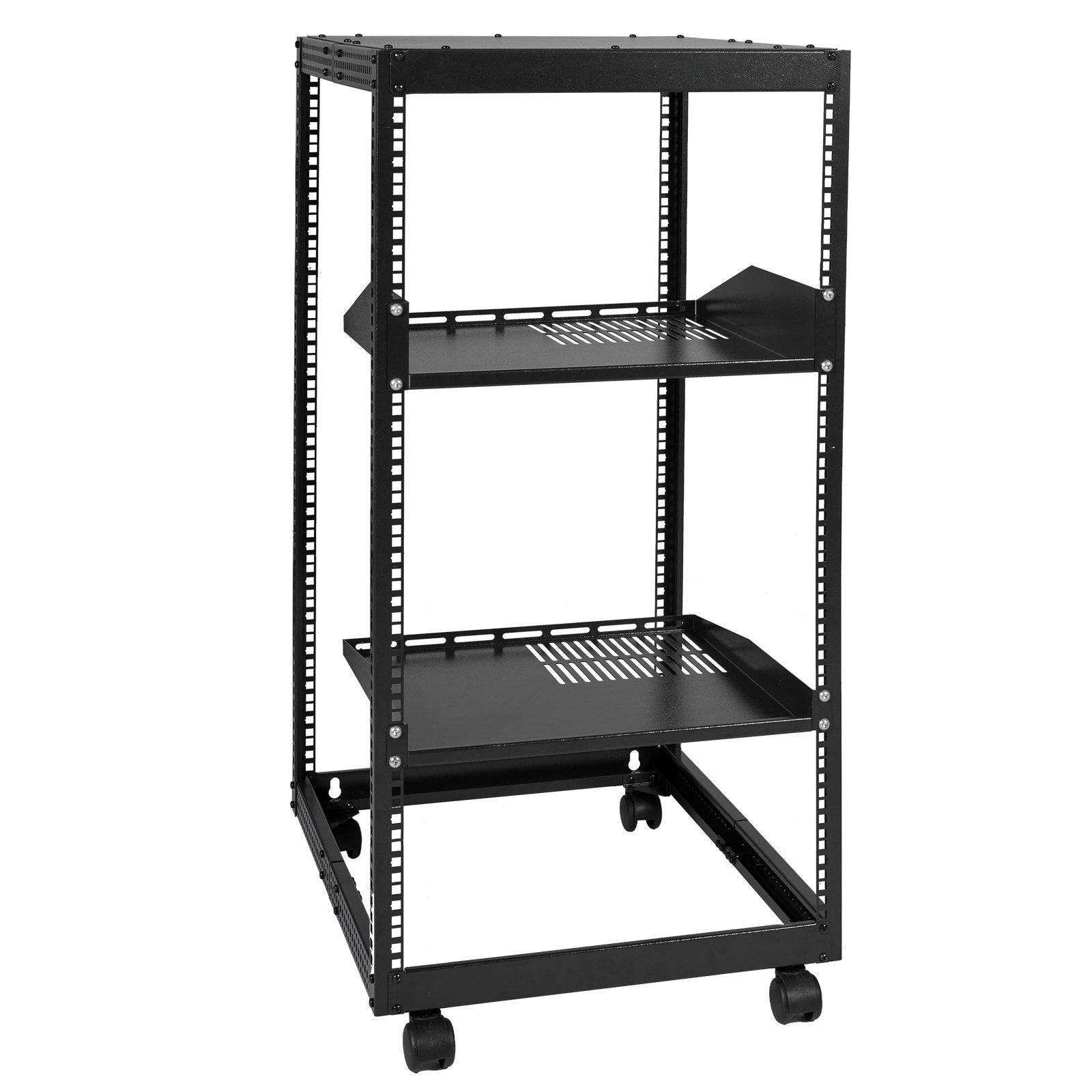20U Open Frame Server Rack, 15''-40'' Adjustable Depth, Free Standing or Wall Mount Network Server Rack, 4 V952-KFSJJH20U2340PHVWV0