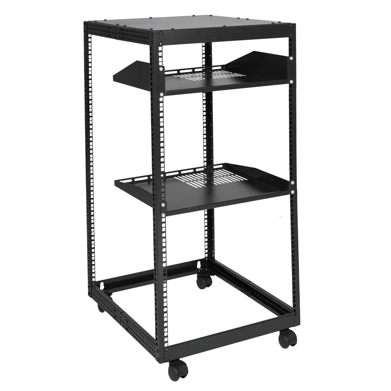 20U Open Frame Server Rack, 15''-40'' Adjustable Depth, Free Standing or Wall Mount Network Server Rack, 4 V952-KFSJJH20U2340PHVWV0