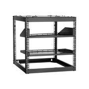 10U Open Frame Network Rack, 585 mm Depth, Wall Mounted or Floor Standing Server Rack, Heavy Duty 4 Post, V952-KFSJJHS10UW2AL07C001V0