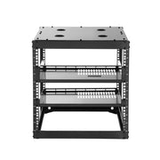 10U Open Frame Network Rack, 585 mm Depth, Wall Mounted or Floor Standing Server Rack, Heavy Duty 4 Post, V952-KFSJJHS10UW2AL07C001V0