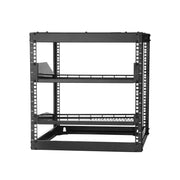 10U Open Frame Network Rack, 585 mm Depth, Wall Mounted or Floor Standing Server Rack, Heavy Duty 4 Post, V952-KFSJJHS10UW2AL07C001V0