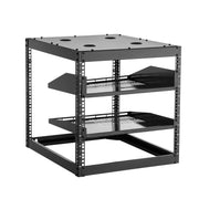 10U Open Frame Network Rack, 585 mm Depth, Wall Mounted or Floor Standing Server Rack, Heavy Duty 4 Post, V952-KFSJJHS10UW2AL07C001V0