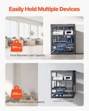 12U Open Frame Network Rack, 585 mm Depth, Wall Mounted or Floor Standing Server Rack, Heavy Duty 4 Post, V952-KFSJJHS12UW2JXGBZ001V0