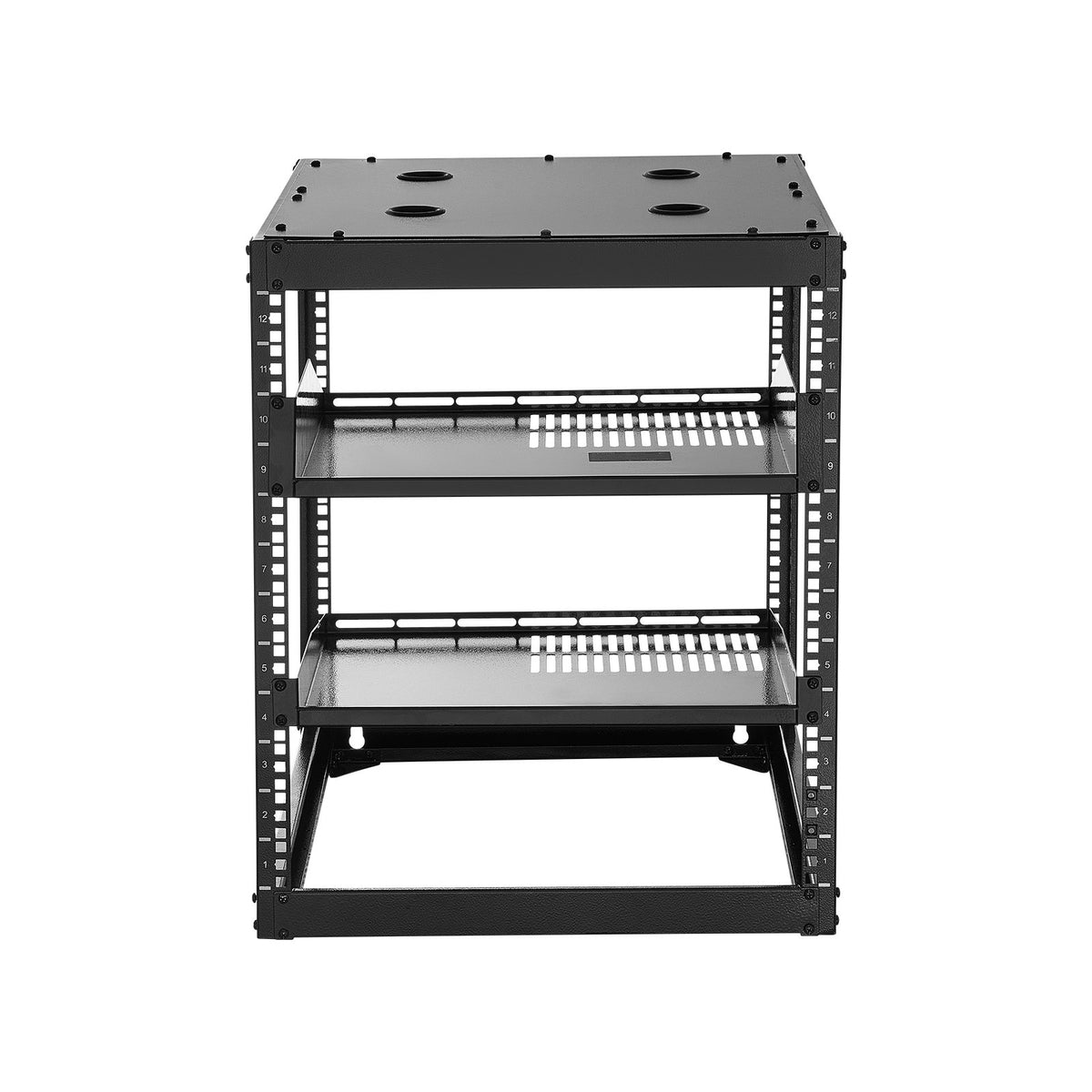 12U Open Frame Network Rack, 585 mm Depth, Wall Mounted or Floor Standing Server Rack, Heavy Duty 4 Post, V952-KFSJJHS12UW2JXGBZ001V0