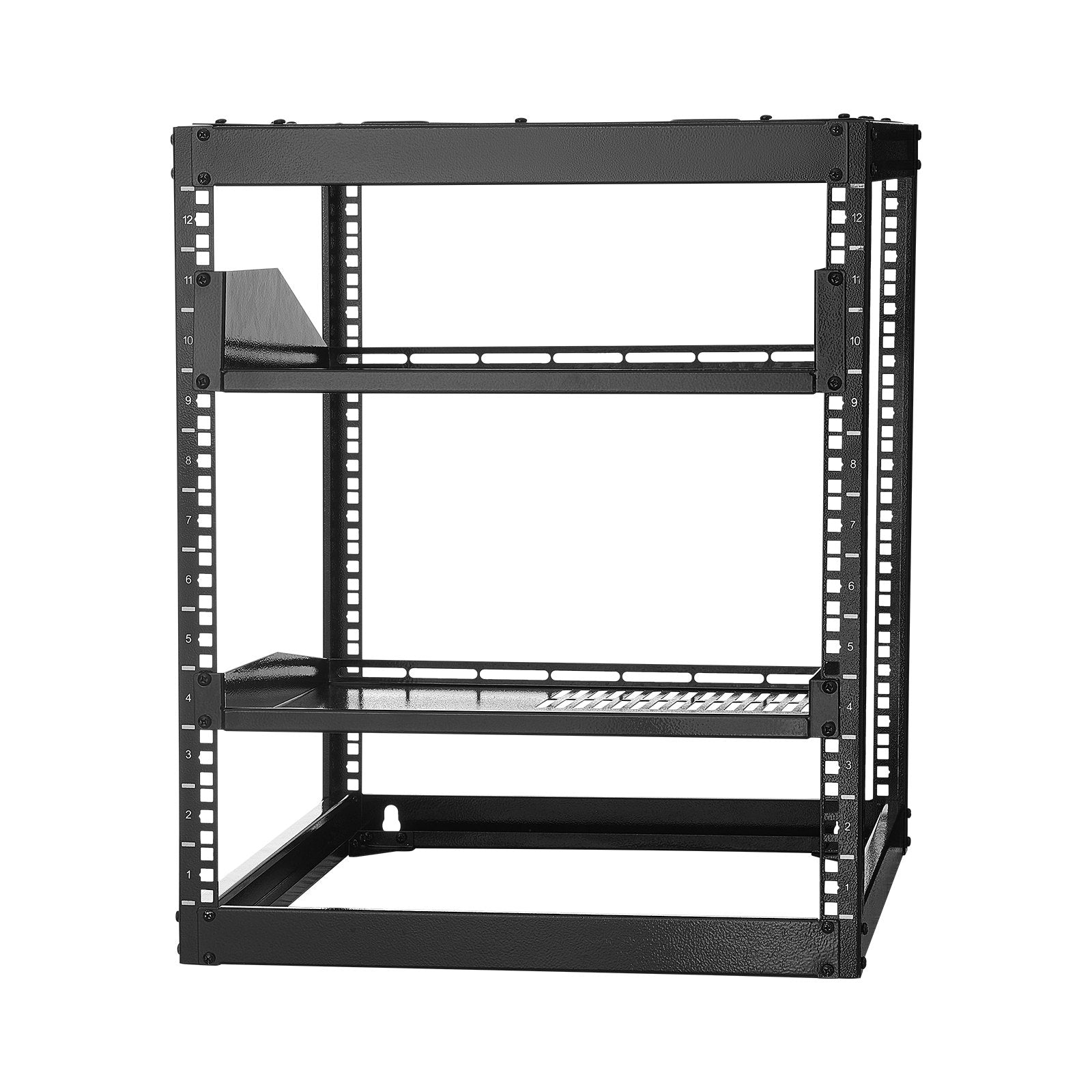 12U Open Frame Network Rack, 585 mm Depth, Wall Mounted or Floor Standing Server Rack, Heavy Duty 4 Post, V952-KFSJJHS12UW2JXGBZ001V0