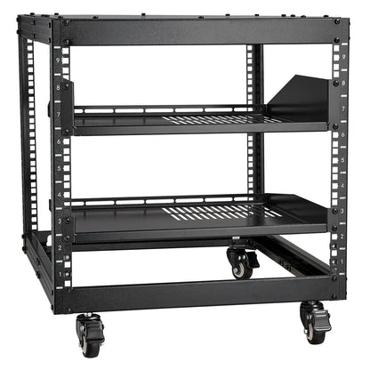 9U Open Frame Server Rack, 584.2 to 1016 mm Adjustable Depth, Free Standing or Wall Mount Network Server Rack V952-KFSJJHS9UJL25B27FV0