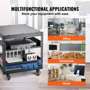 9U Open Frame Server Rack, 584.2 to 1016 mm Adjustable Depth, Free Standing or Wall Mount Network Server Rack V952-KFSJJHS9UJL25B27FV0