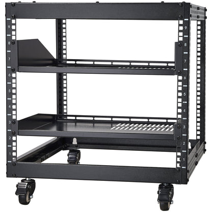 9U Open Frame Server Rack, 584.2 to 1016 mm Adjustable Depth, Free Standing or Wall Mount Network Server Rack V952-KFSJJHS9UJL25B27FV0