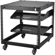 9U Open Frame Server Rack, 584.2 to 1016 mm Adjustable Depth, Free Standing or Wall Mount Network Server Rack V952-KFSJJHS9UJL25B27FV0