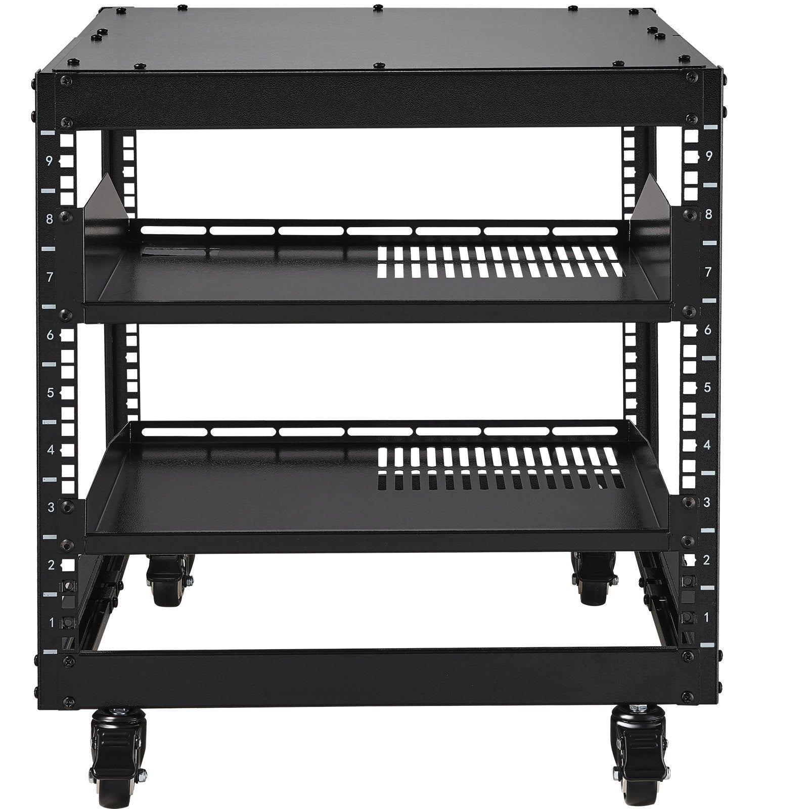 9U Open Frame Server Rack, 584.2 to 1016 mm Adjustable Depth, Free Standing or Wall Mount Network Server Rack V952-KFSJJHS9UJL25B27FV0
