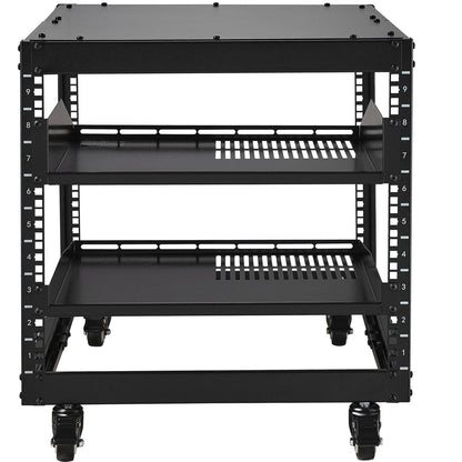 9U Open Frame Server Rack, 584.2 to 1016 mm Adjustable Depth, Free Standing or Wall Mount Network Server Rack V952-KFSJJHS9UJL25B27FV0