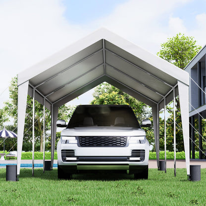 Carport Car Canopy Garage Shelter Tent 10x20ft with 8 Poles for Auto Boats V952-KFSJS810X20FT3BYUV0